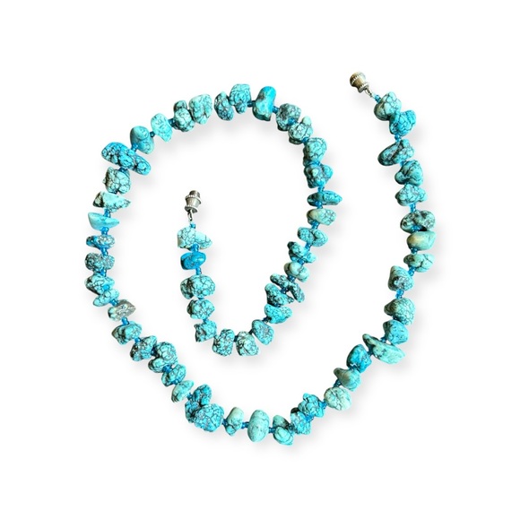 Jewelry - Genuine Turquoise Nugget Necklace EUC